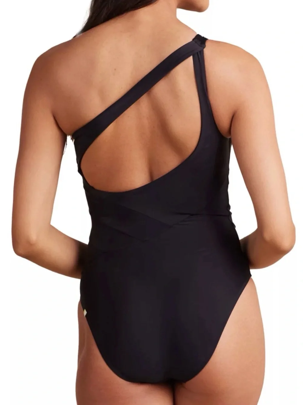 summersalt One-Shoulder Black Swimsuit